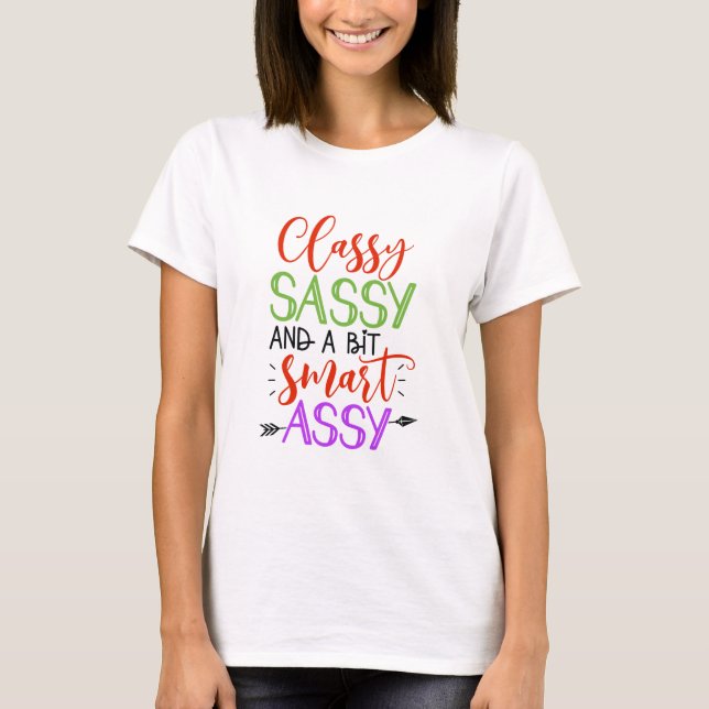 Camiseta Camisa-T da Mulher Sassy (Frente)