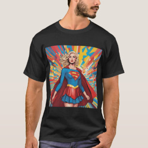 Camiseta Camisa-T da Mulher Super Herói - Símbolo do Poder 
