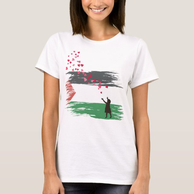 Camiseta Camisa-T da Palestina Livre de Mulheres - Alerta Ó (Frente)