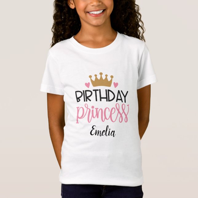 Camiseta Camisa-T da Princesa de Aniversário (Frente)