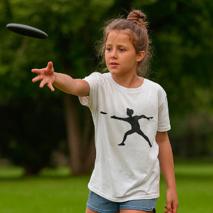 Camiseta Camisa-T das Garotas Silhueta Frisbee