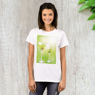 Camiseta Camisa-T das MULHERES dos Cocktails Martini