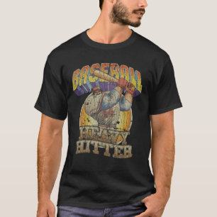 Camiseta Camisa-T de 1983 do Baseball Heavy Hitter