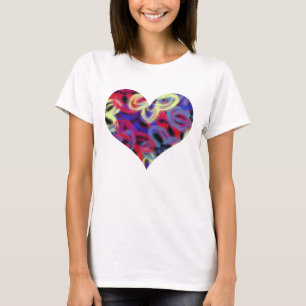 Camiseta Camisa-T de Abstrato de Neon Butterfly
