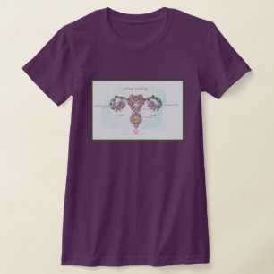 Camiseta Camisa-T de Anatomia Botânica do Útero
