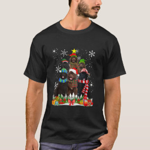 Camiseta Camisa-T de Árvore de Natal de Cão