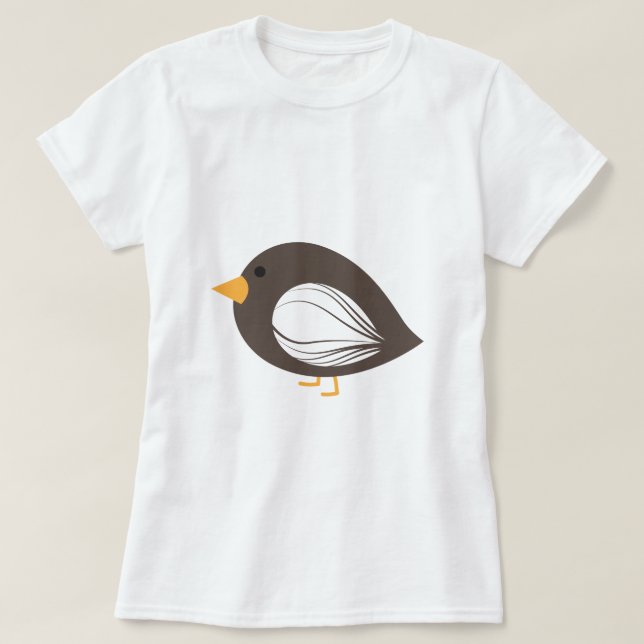 Camiseta Camisa-T de aves castanhas-quirosas (Frente do Design)
