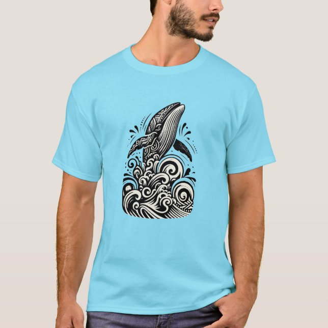 Camiseta Camisa-T de baleia polinésia (Frente)