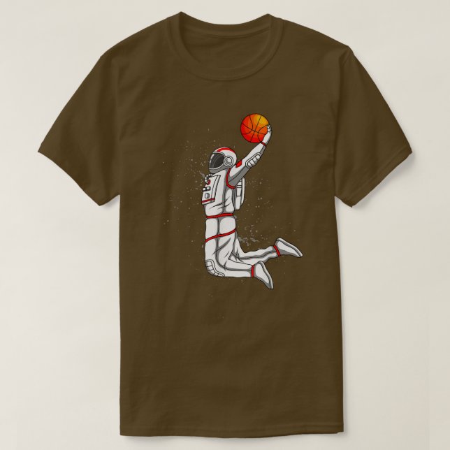 Camiseta Camisa-T de basquete do astronauta (Frente do Design)