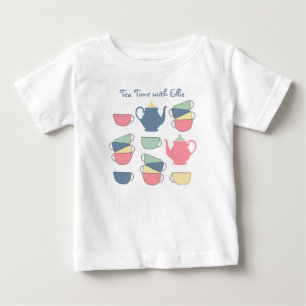 Camiseta Camisa-T de Bebê Personalizada no Tempo do Chá