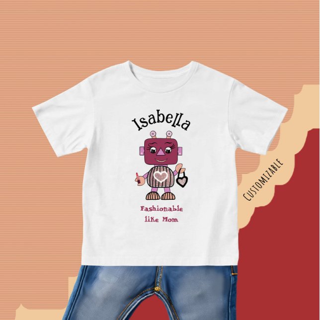 Camiseta Camisa-T de bebê robô modesto (Criador carregado)