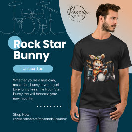 Camiseta Camisa-T de Bunny Unisex Rockstar