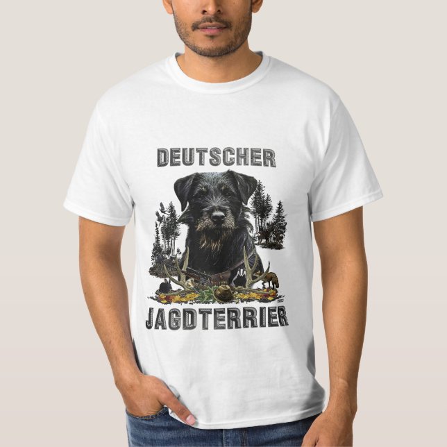 Camiseta Camisa-T de Caça Alemã (Jagdterrier) (Frente)