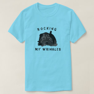 Camiseta Camisa-T de Cachorro Negro Pei