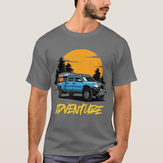 Camiseta Camisa-T De Caminhão De Aventura Fora Da Estrada (Frente)