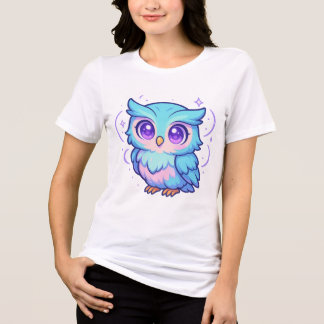 Camiseta Camisa-T de Cartoon de Coruja Kawaii Cute