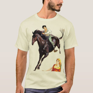 Camiseta Camisa-T de Cavalo com Gráfico de Cavalos