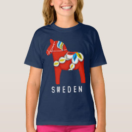 Camiseta Camisa-T de Cavalo Vermelho para Crianças