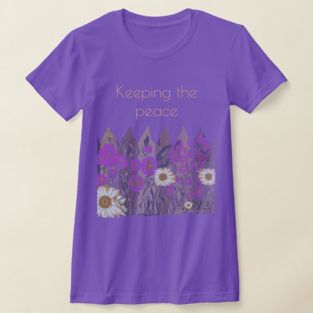 Camiseta Camisa-T de Cerca Floral Bonito e pacífica (Postura )