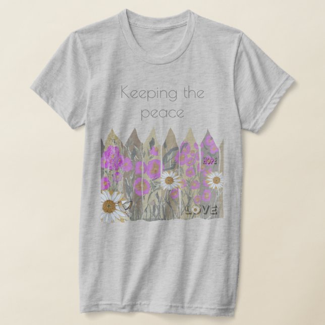 Camiseta Camisa-T de Cerca Floral Bonito e pacífica (Postura )