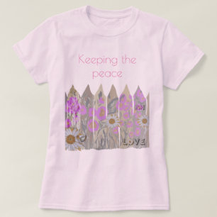Camiseta Camisa-T de Cerca Floral Bonito e pacífica