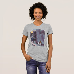 Camiseta Camisa-T de Cinza-gato