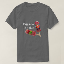 Camiseta Camisa-T de Cinzas escuras de Sorvete de morango
