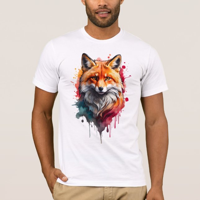 Camiseta Camisa-T de Cor-de-Água Vibrante - Negrito e Selva (Frente)
