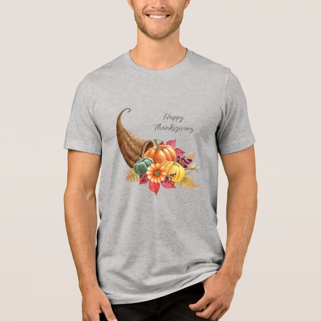 Camiseta Camisa-T de Cornucopia de Ação de Graças (Frente)