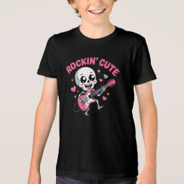 Camiseta Camisa-T De Crianças De Esqueleto Cute De Rockin
