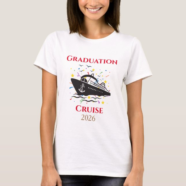 Camiseta Camisa-T de Cruzamento de Graduação (Frente)