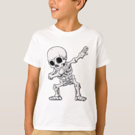Camiseta Camisa-T de Dabbing do esqueleto de Halloween