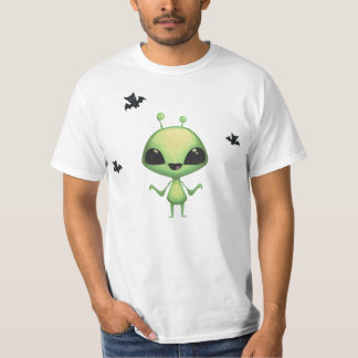 Camiseta Camisa-T de Dia das Bruxas com Alienígena Bonita