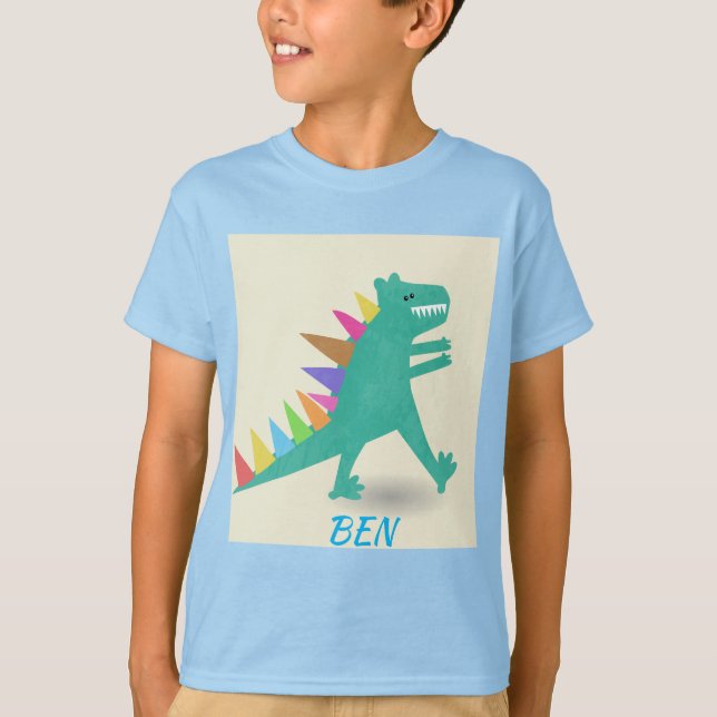 Camiseta Camisa-T de dinossauro bonito (Frente)