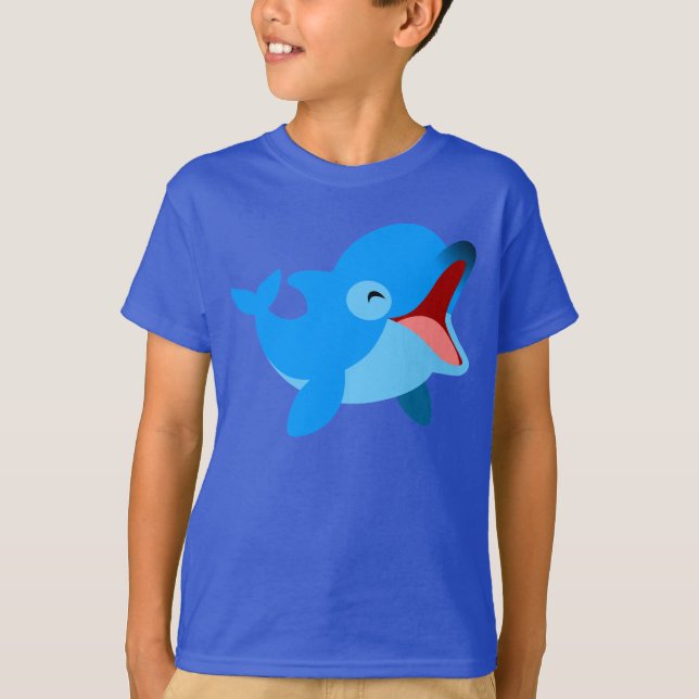 Camiseta Camisa-T de Dolphin Infantil de Cartoon Ridículo (Frente)