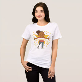 Camiseta Camisa-T de dupla-blenda feminina