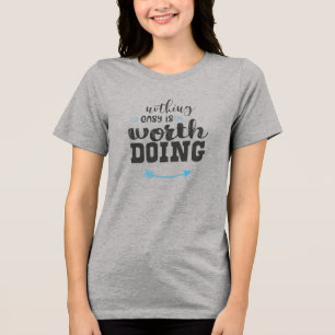 Camiseta Camisa-T de dupla-blenda feminina