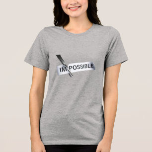 Camiseta Camisa-T de dupla-blenda feminina