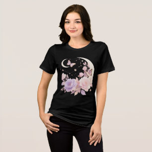 Camiseta Camisa-T de dupla-blenda feminina