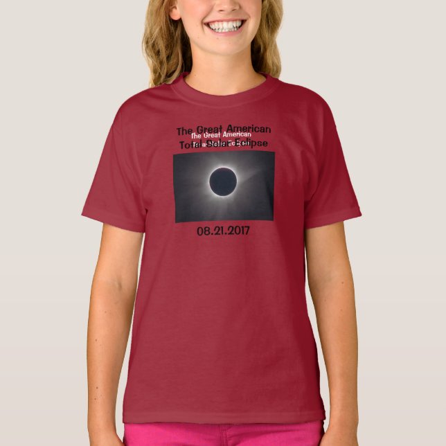 Camiseta Camisa-T de Eclipse Solar Total para Crianças (Frente)