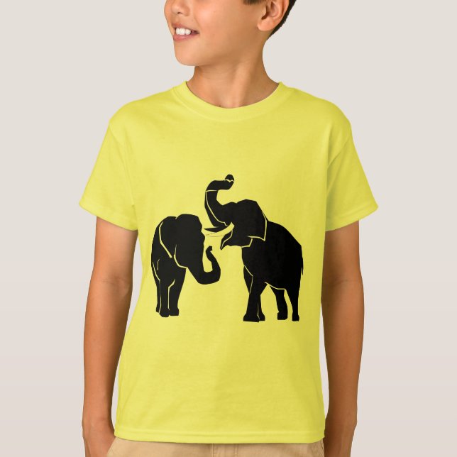 Camiseta Camisa-T de elefante-casal (Frente)