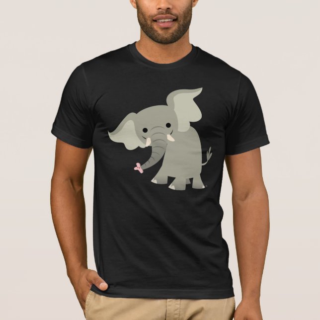 Camiseta Camisa-T de Elefante Curiosa (Frente)