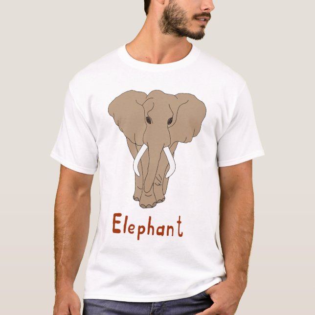Camiseta Camisa-T de elefante giro (Frente)