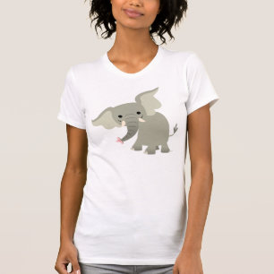 Camiseta Camisa-T de Elefantes Curiosa