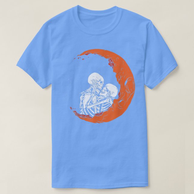 Camiseta camisa-T de esqueleto amoroso (Frente do Design)
