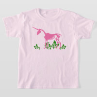 Camisa-T de esqueleto cor-de-rosa do Unicórnio