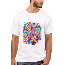 Camisa-T de explosão de Abstrato vibrante - Arte c