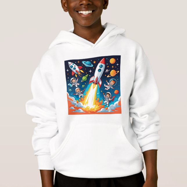 Camiseta Camisa-T de Explosão de Aventura Espacial (Frente)