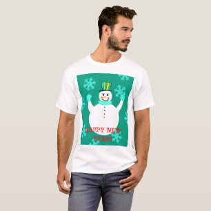 Camiseta Camisa-T de Feliz ano novo de Neve