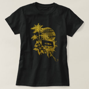 Camiseta Camisa-T de fita cassete de vindieta Dourada Glitt